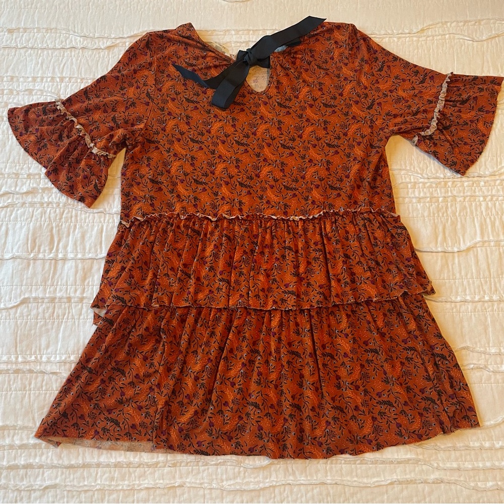 Matilda Jane Women’s Rust Orange Tiered Blouse | Size Small - Picture 2 of 7